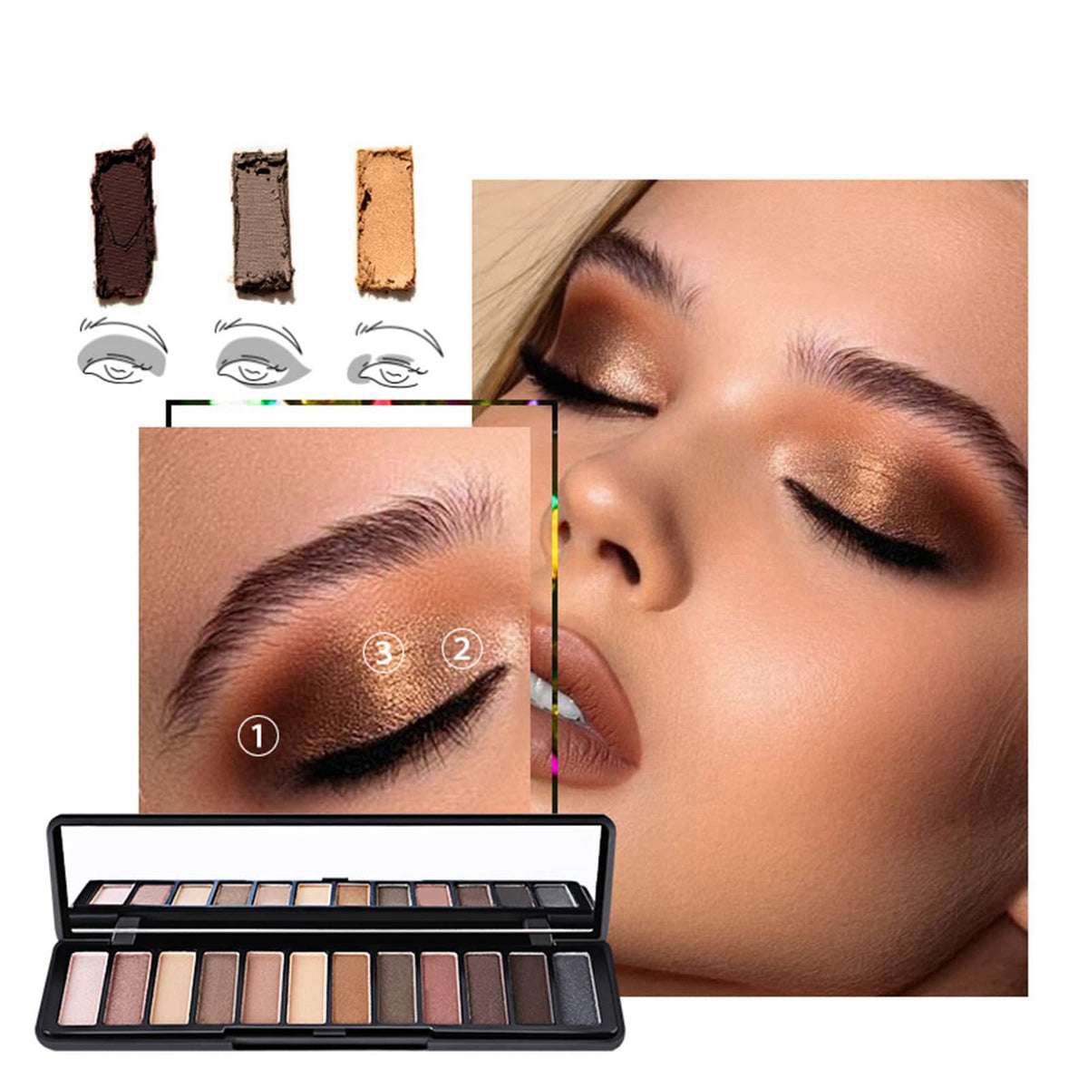 Joyeee Makeup Kit For Women Full Kit, Naked Shimmer Eyeshadow Palette, Waterproof Black Eyeliner & Mascara, Makeup Tools