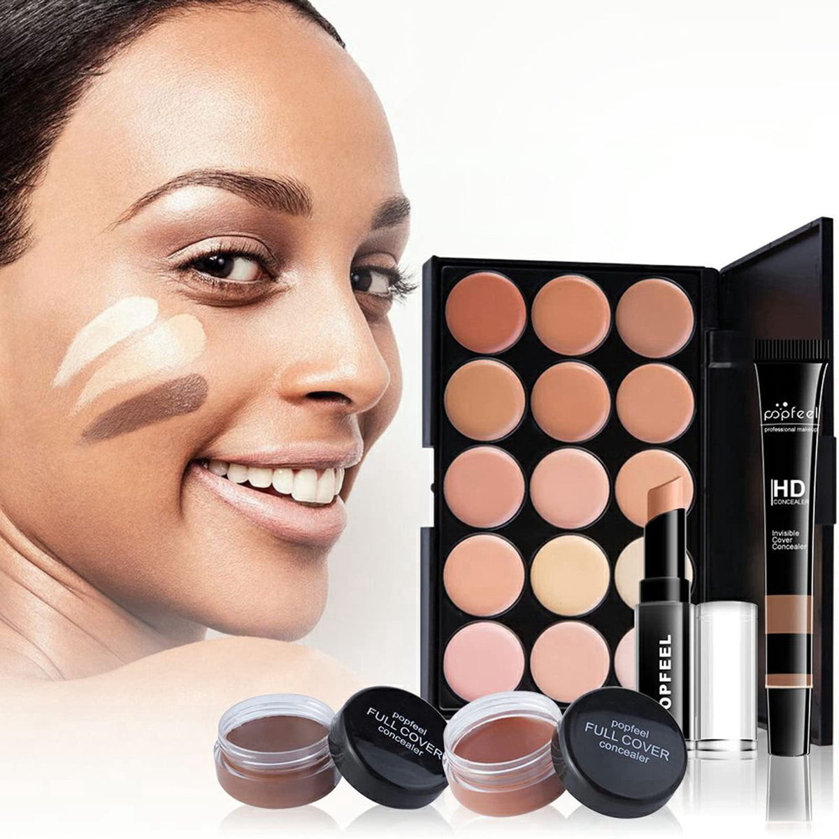 Joyeee Makeup Kit For Women Full Kit, Naked Shimmer Eyeshadow Palette, Waterproof Black Eyeliner & Mascara, Makeup Tools
