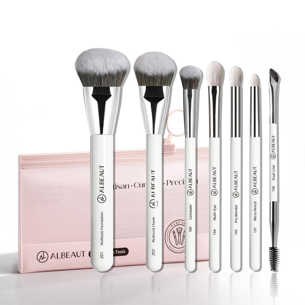 Makeup Brushes Set, Albeaut 7Pcs Face Eyeshadow Brushes Kit with Preminum Bristles Liquid Foundation Concealer Blending 