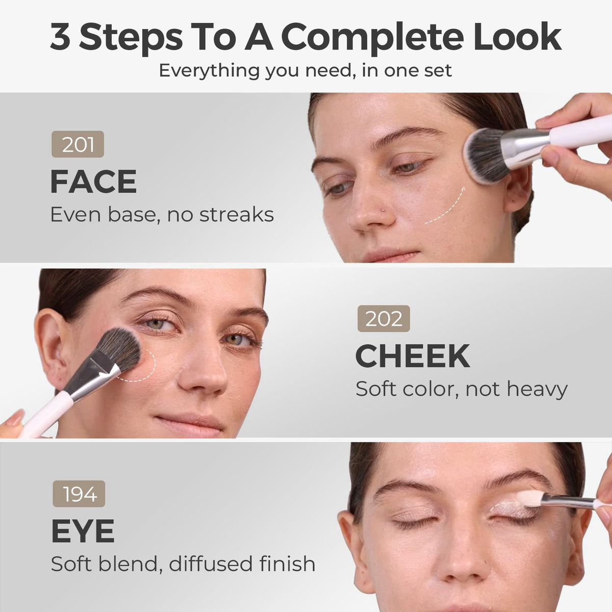 Makeup Brushes Set, Albeaut 7Pcs Face Eyeshadow Brushes Kit with Preminum Bristles Liquid Foundation Concealer Blending 