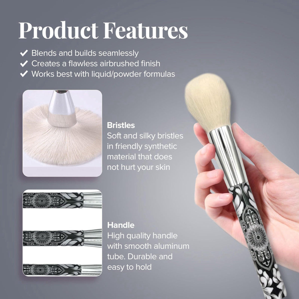 Eshghe-Mani Makeup Brushes by Lady of Eshgh | 12pc Full Face Makeup Brush Set | Natural Hair-Like Professional Make Up B