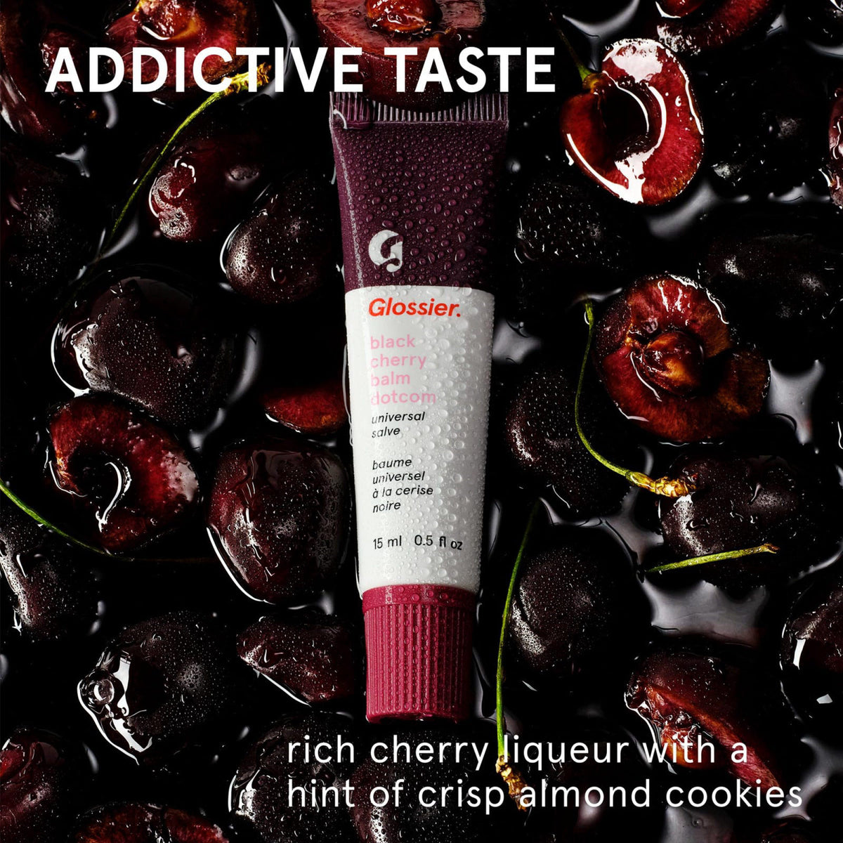 Glossier Lip Duo - Strawberry & Black Cherry Tinted Balm (15ml), Hydrating Lip Care with Sheer Pink & Burgundy Tints for