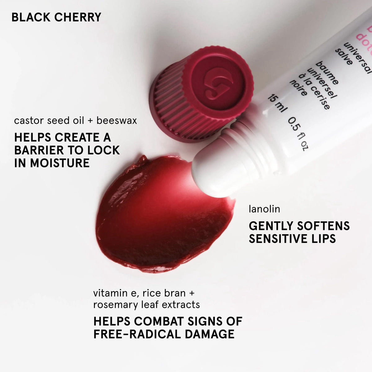 Glossier Tinted Balm Duo - Wild Fig (15ml) & Black Cherry Lip Balm (15ml), Hydrating Care with Sheer Coral & Burgundy Ti