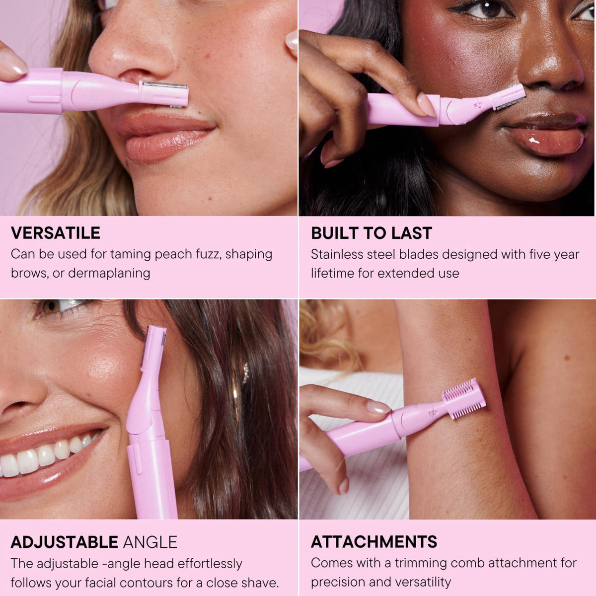 Mermade Hair - Battery Powered Facial Shaver for Women, Easy and Flawless Facial Hair Remover, Electric Beauty Razor, 2 