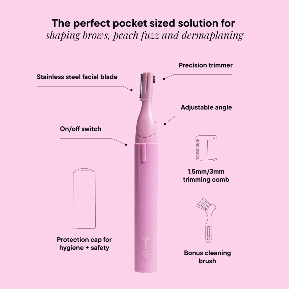 Mermade Hair - Battery Powered Facial Shaver for Women, Easy and Flawless Facial Hair Remover, Electric Beauty Razor, 2 