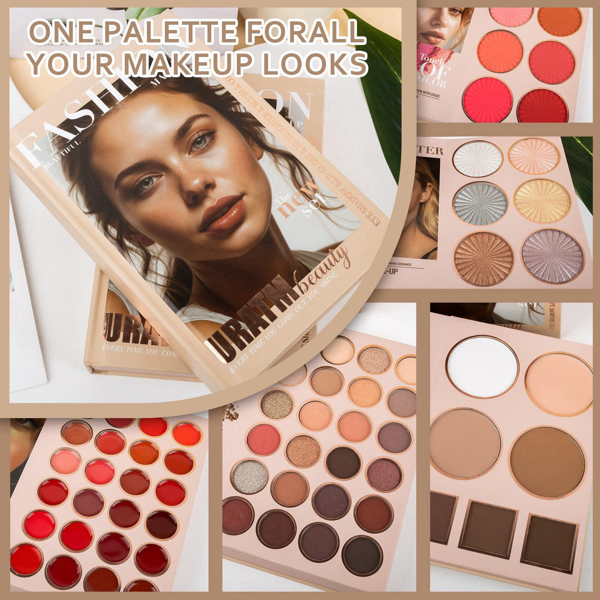 Joyeee All in One Makeup Kit Full Makeup Set, 24 Eyeshadow Palette, 24 Lip Gloss, 6 Highlighters, 6 Blushers, 7 Contours