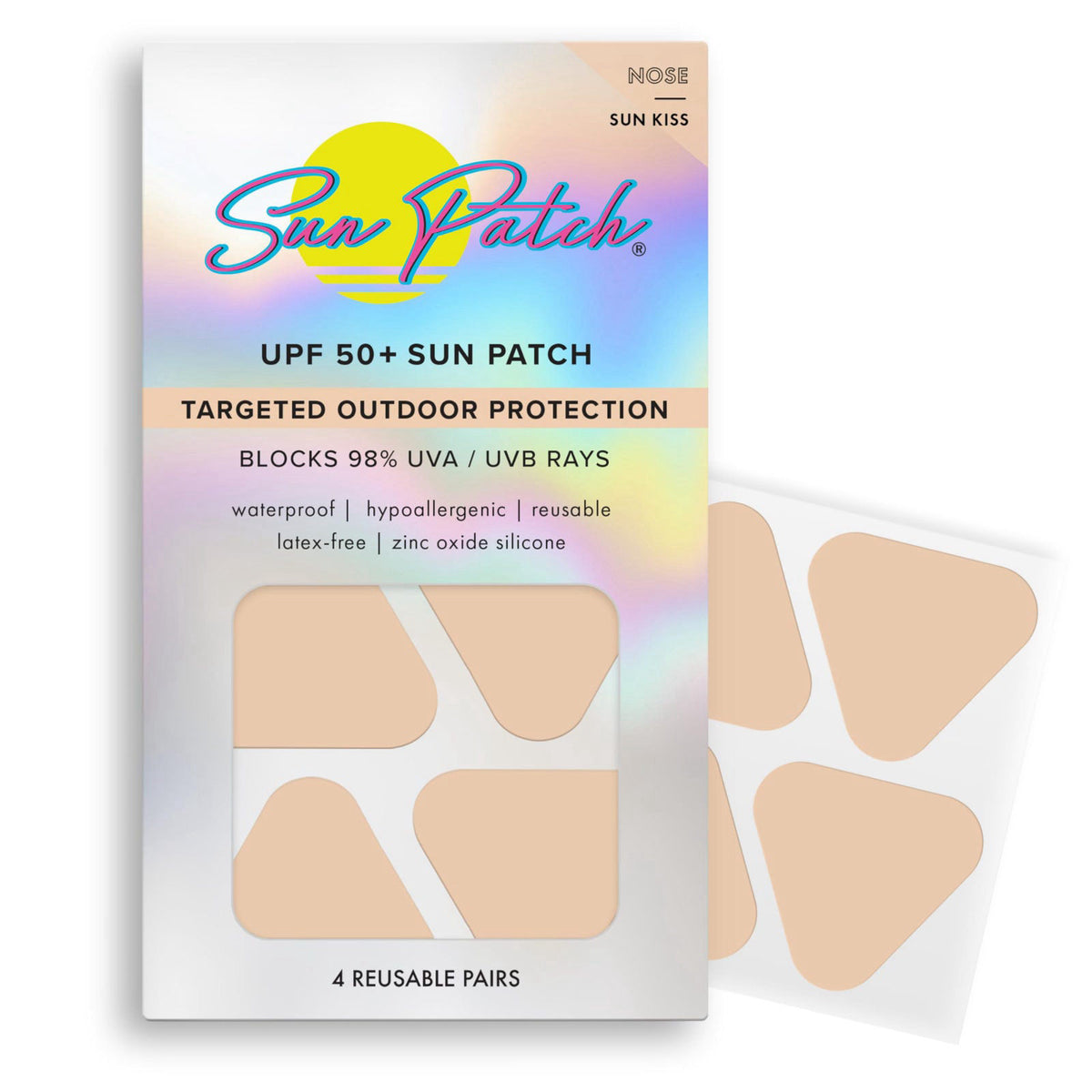 Sun Patch, Reusable Sunblock Patches for Nose, 100% Silicone Sunscreen Nose Patches for UV Protection, Face Stickers wit