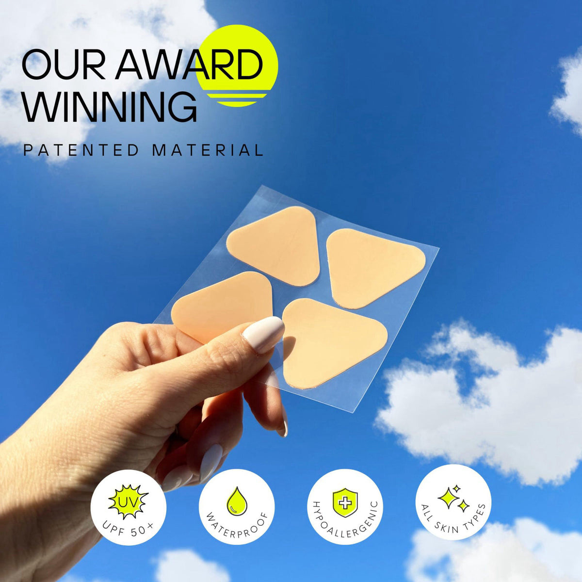Sun Patch, Reusable Sunblock Patches for Nose, 100% Silicone Sunscreen Nose Patches for UV Protection, Face Stickers wit