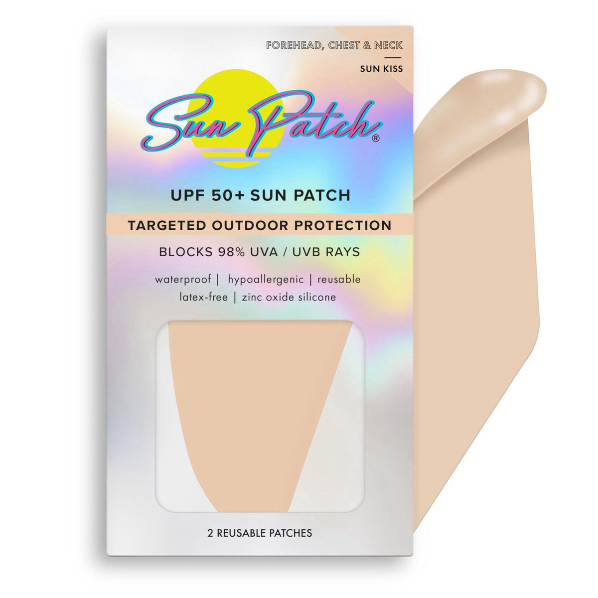 Sun Patch Reusable Forehead and Neck Sunblock Patches - 100% Silicone Sunscreen for UV Protection, Face Stickers With UP