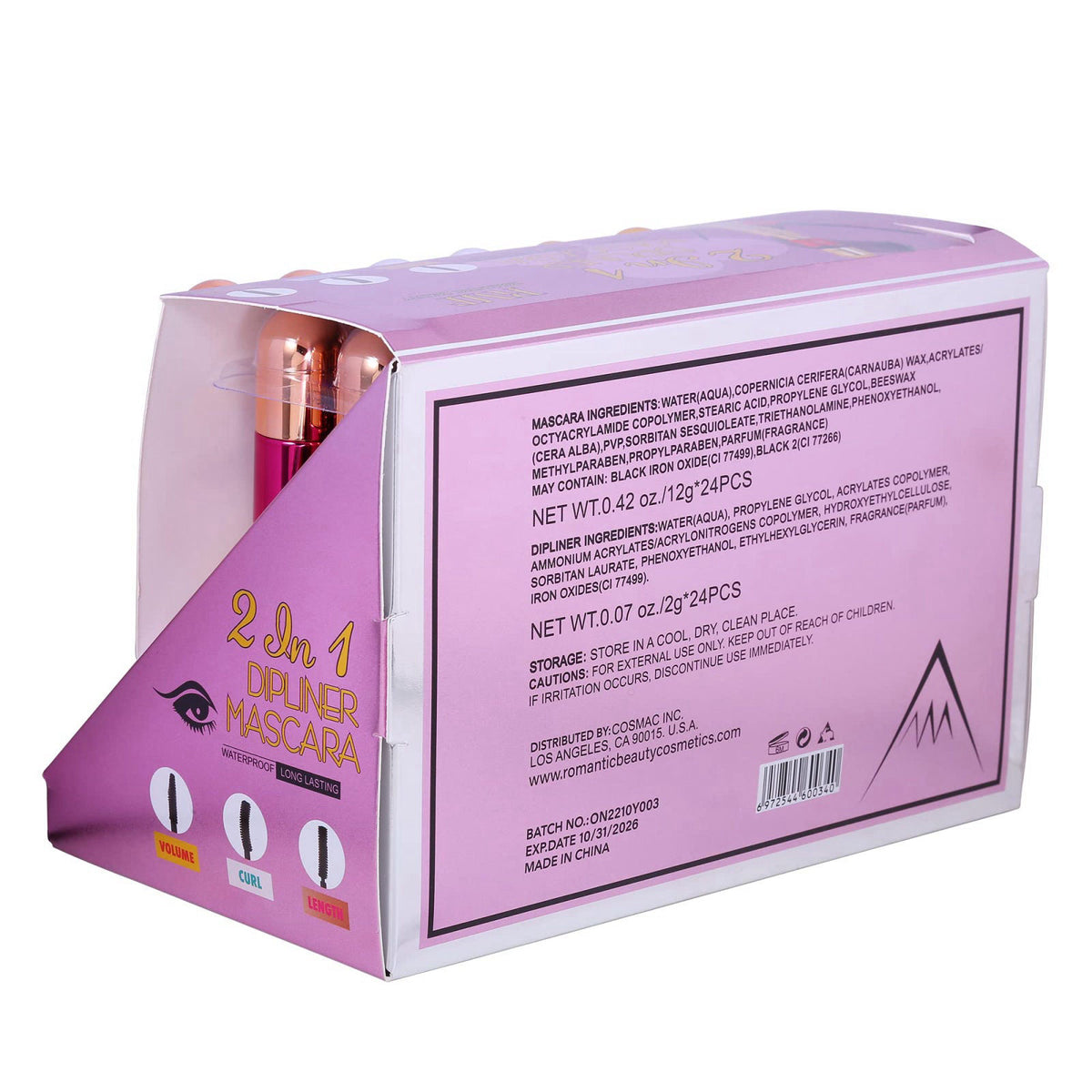 2 in 1 Lasting Dip Liner and Mascara by Romantic Beauty (Full Set (3 PIeces)) – full view