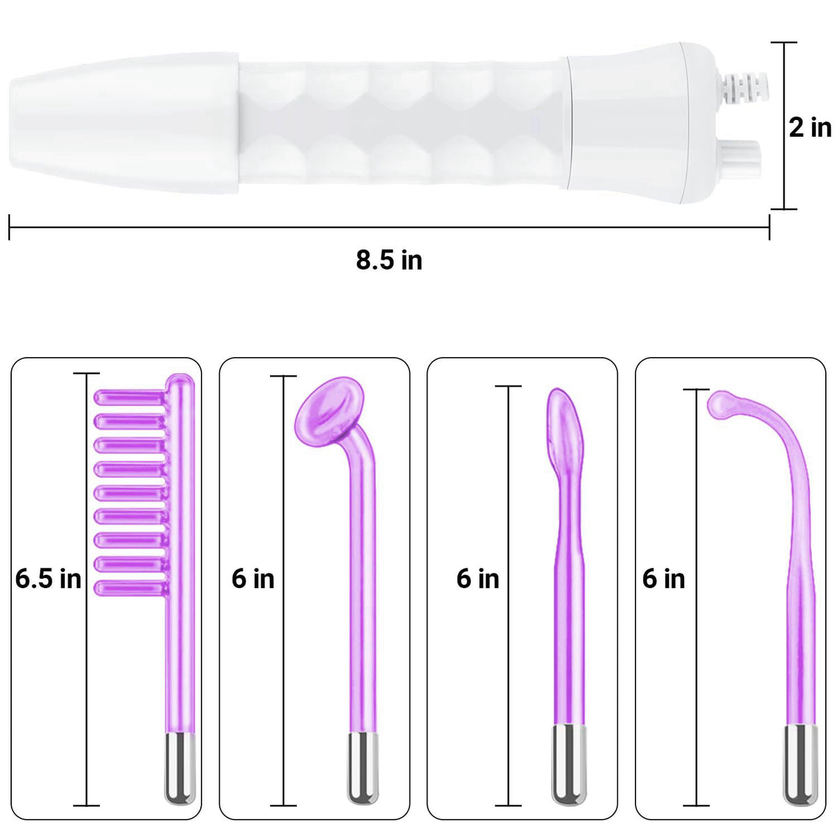 High Frequency Facial Wand-UUPAS Portable Handheld High Frequency – close-up detail in Violet