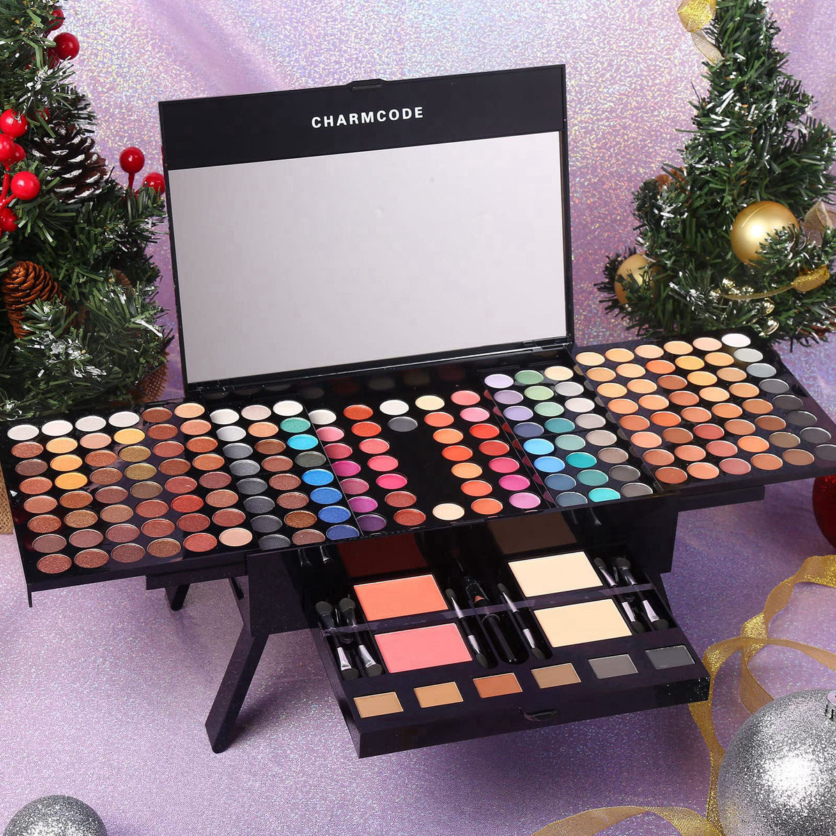 CHARMCODE 190 Colors Cosmetic Make up Palette Set Kit Combination with Eyeshadow Facial Blusher Eyebrow Powder Face Conc