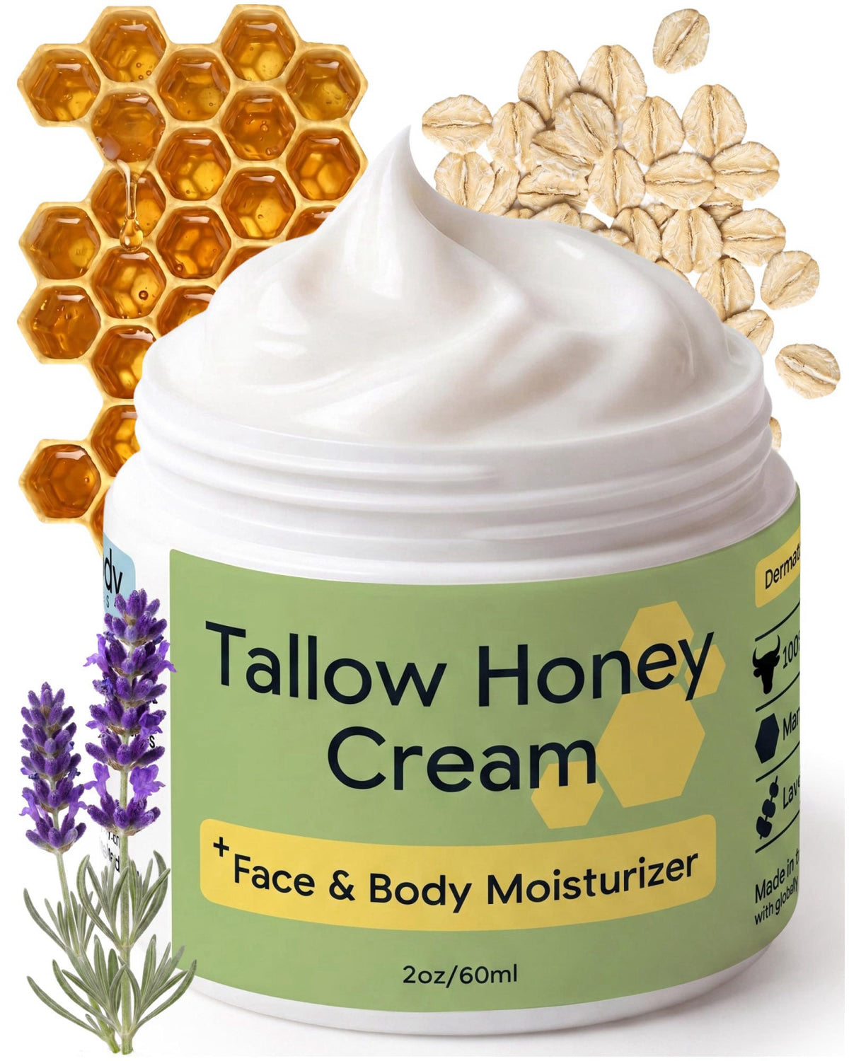 Clearbody Organics Overnight Hand Cream 2oz, Beef Tallow Hand Cream – product photo (Hand Creams &amp; Lotions)