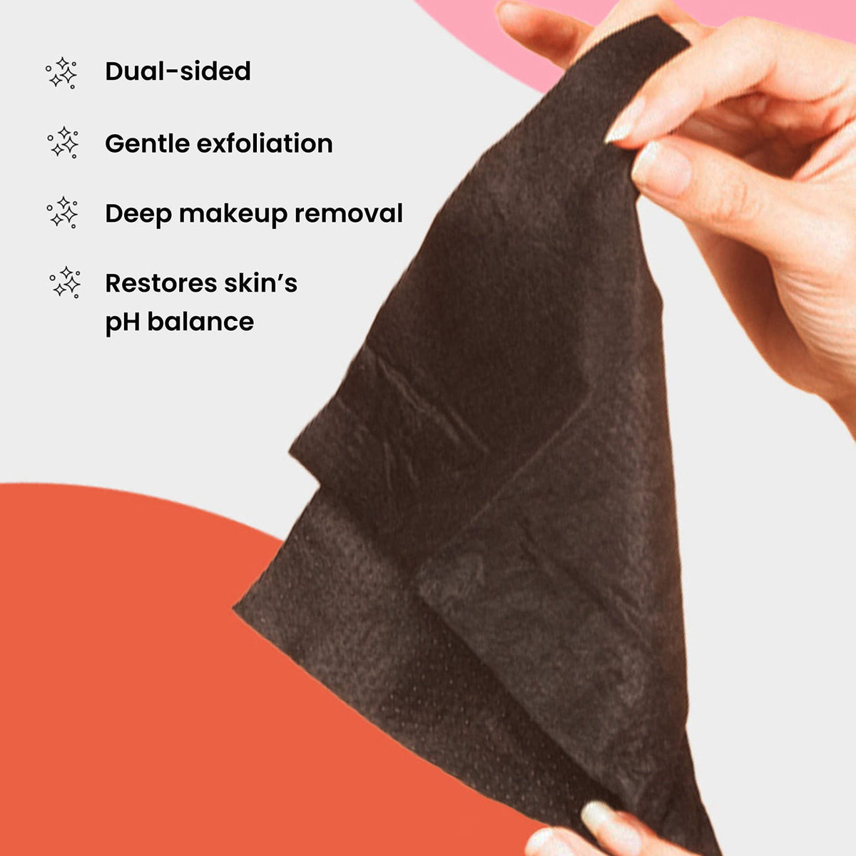 BLAQ Activated Charcoal Face Wipes - Dual Sided Charcoal Facial Cleansing Cloths - Makeup Remover, Exfoliating AHA boost