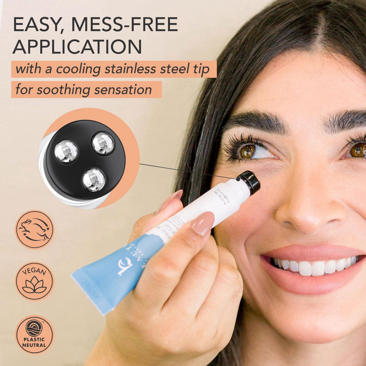 Beauty by Earth Under Eye Cream - Cooling Hyaluronic Acid Eye Gel for Dark Circles – full view