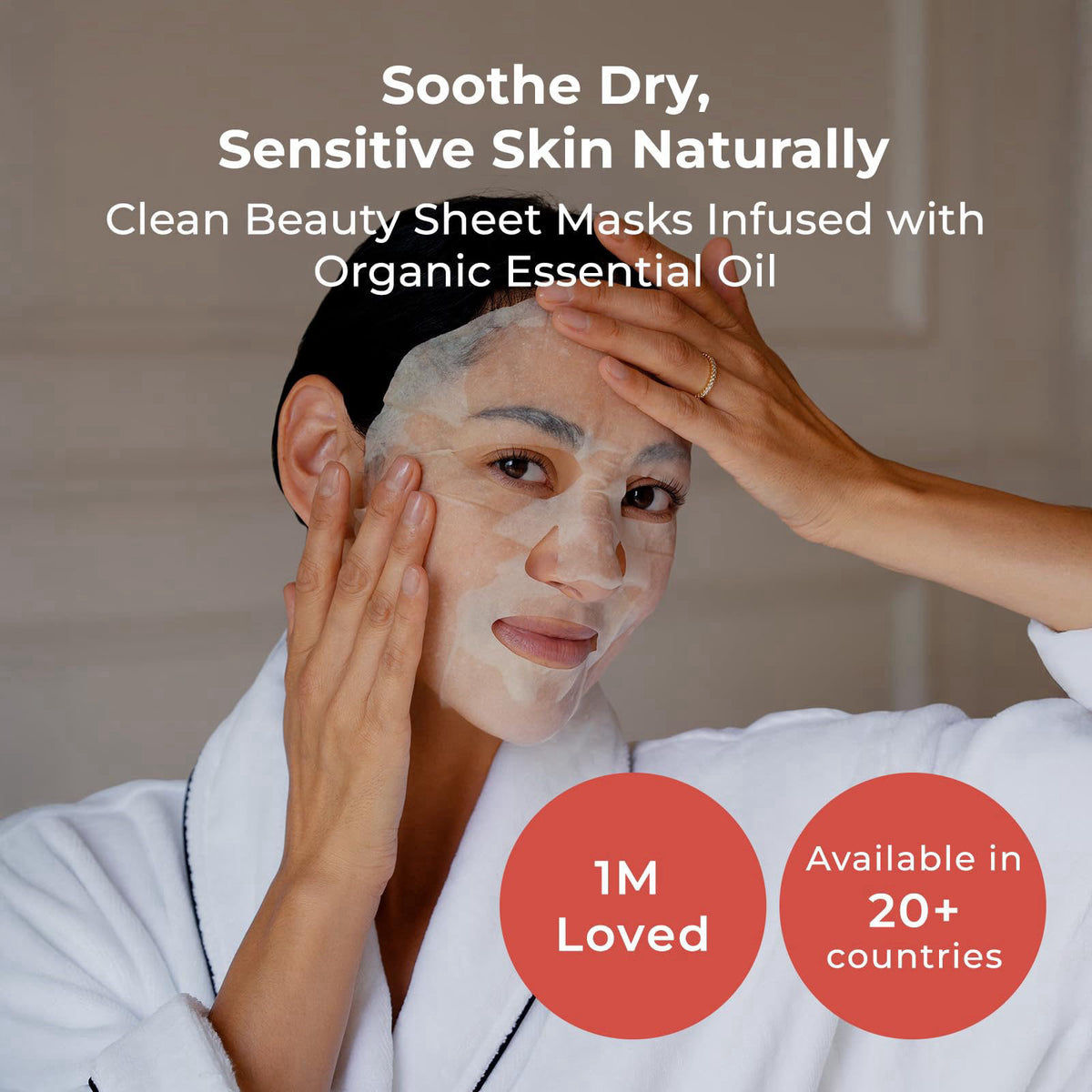 INNA ORGANIC Organic Sheet Mask Set, After Sun Care & Soothing Face Mask for Women, EWG & COSMOS Certified Clean Beauty,