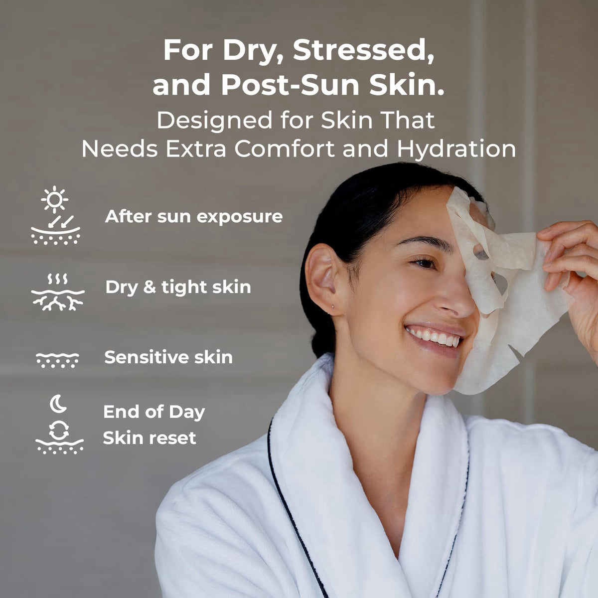 INNA ORGANIC Organic Sheet Mask Set, After Sun Care & Soothing Face Mask for Women, EWG & COSMOS Certified Clean Beauty,