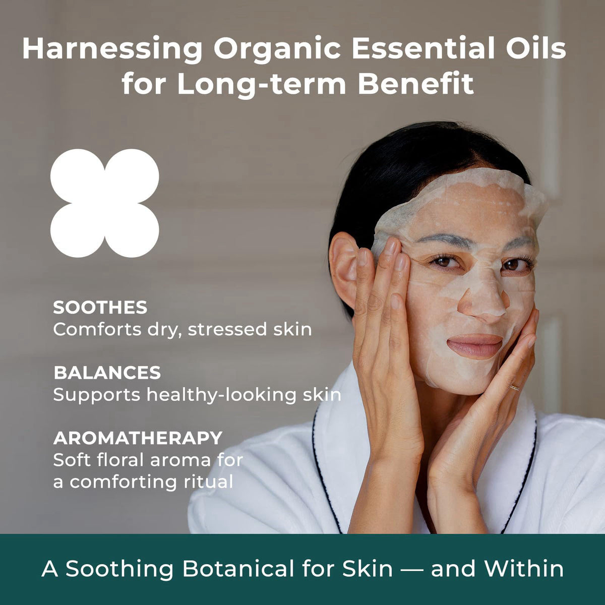 INNA ORGANIC Organic Sheet Mask Set, After Sun Care & Soothing Face Mask for Women, EWG & COSMOS Certified Clean Beauty,