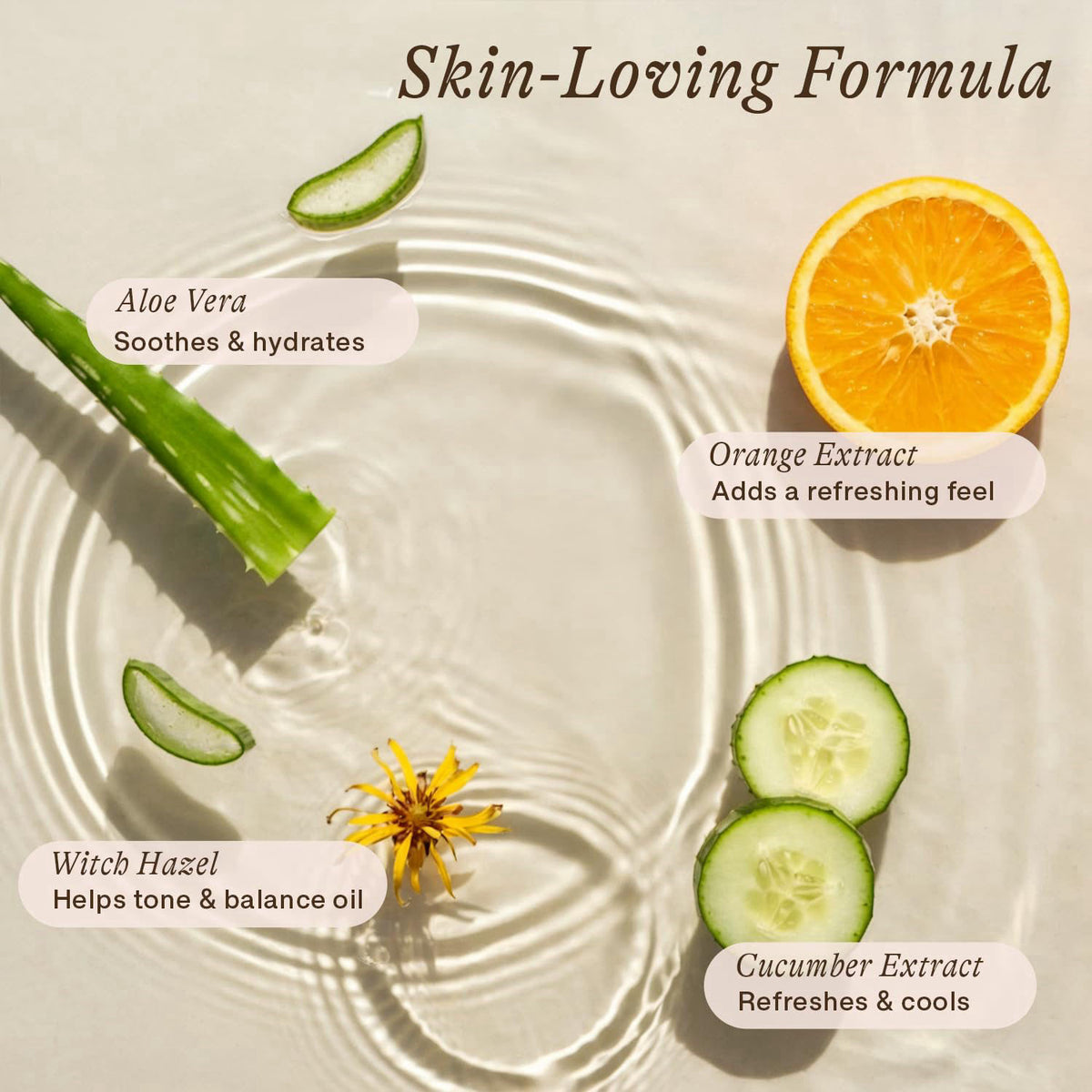 Beauty by Earth Makeup Remover - USA Made with Natural & Organic Ingredients Face and Eye – back view and specifications