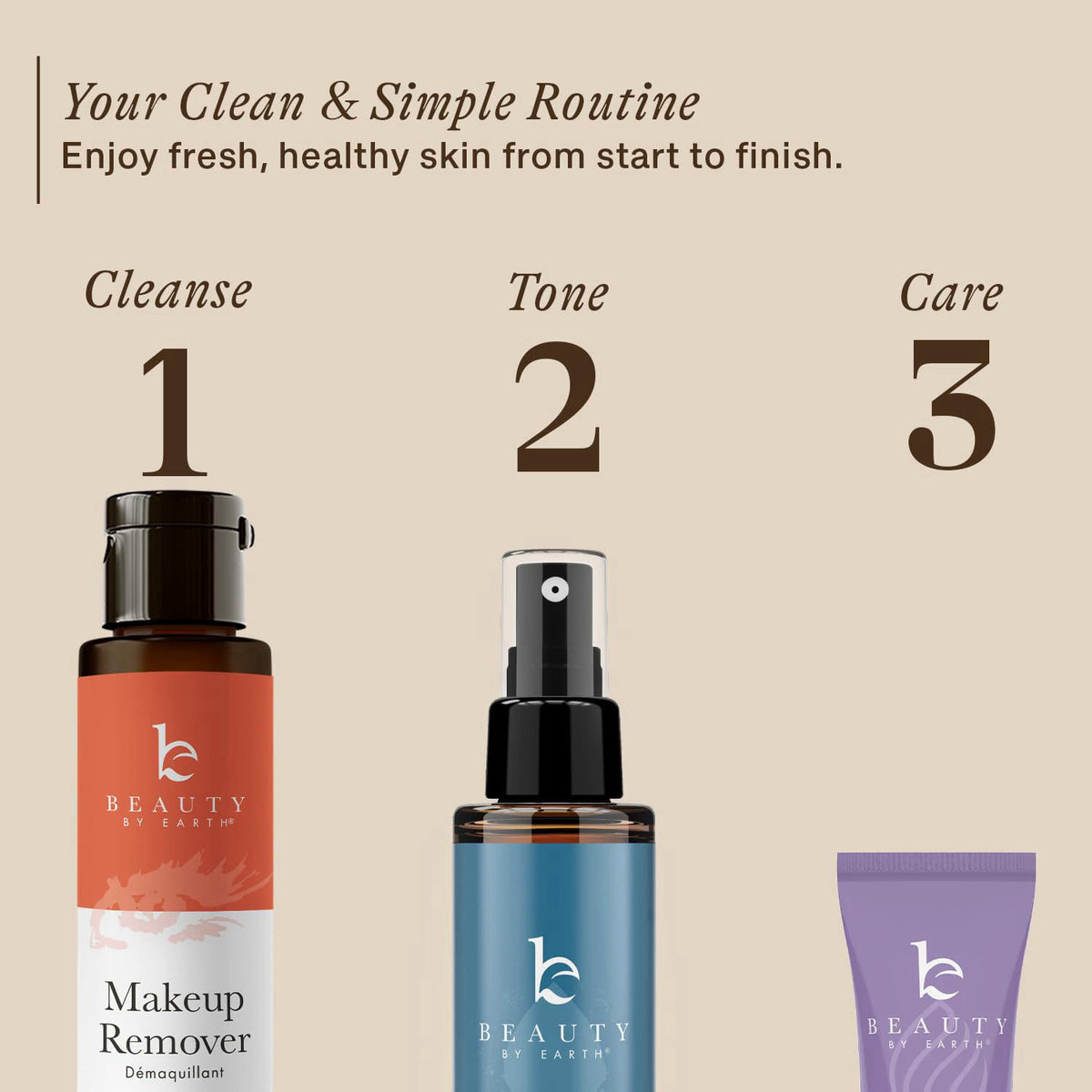 Beauty by Earth – Makeup Cleansing Water on display