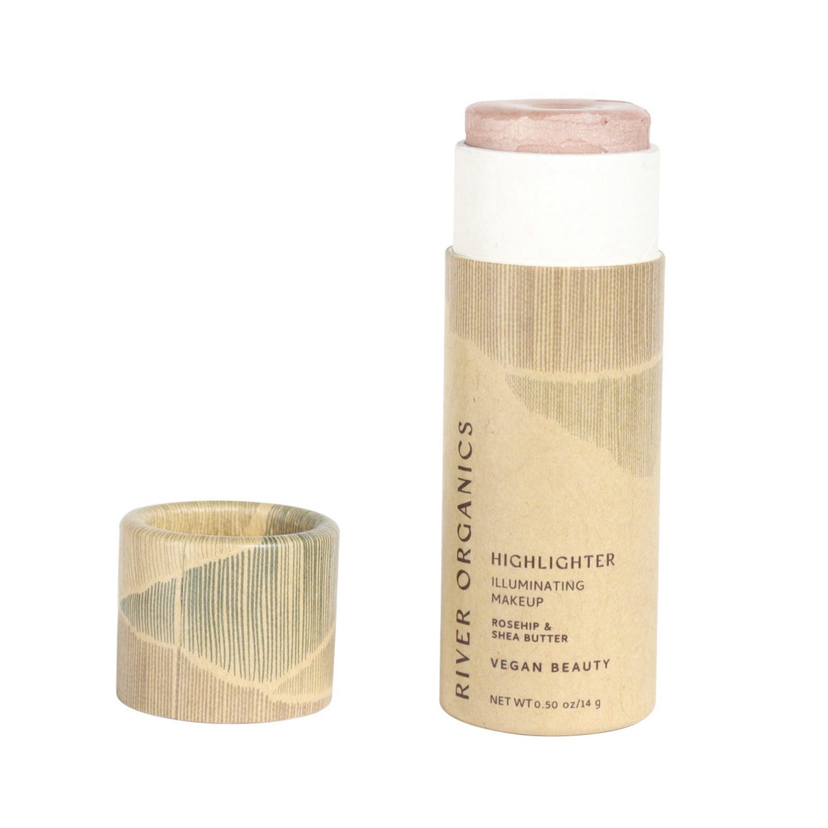 Vegan Highlighter Stick – Zero Waste, Natural & Organic Makeup | Dewy, Hydrating Glow for Face & Body | Plastic-Free, Ec