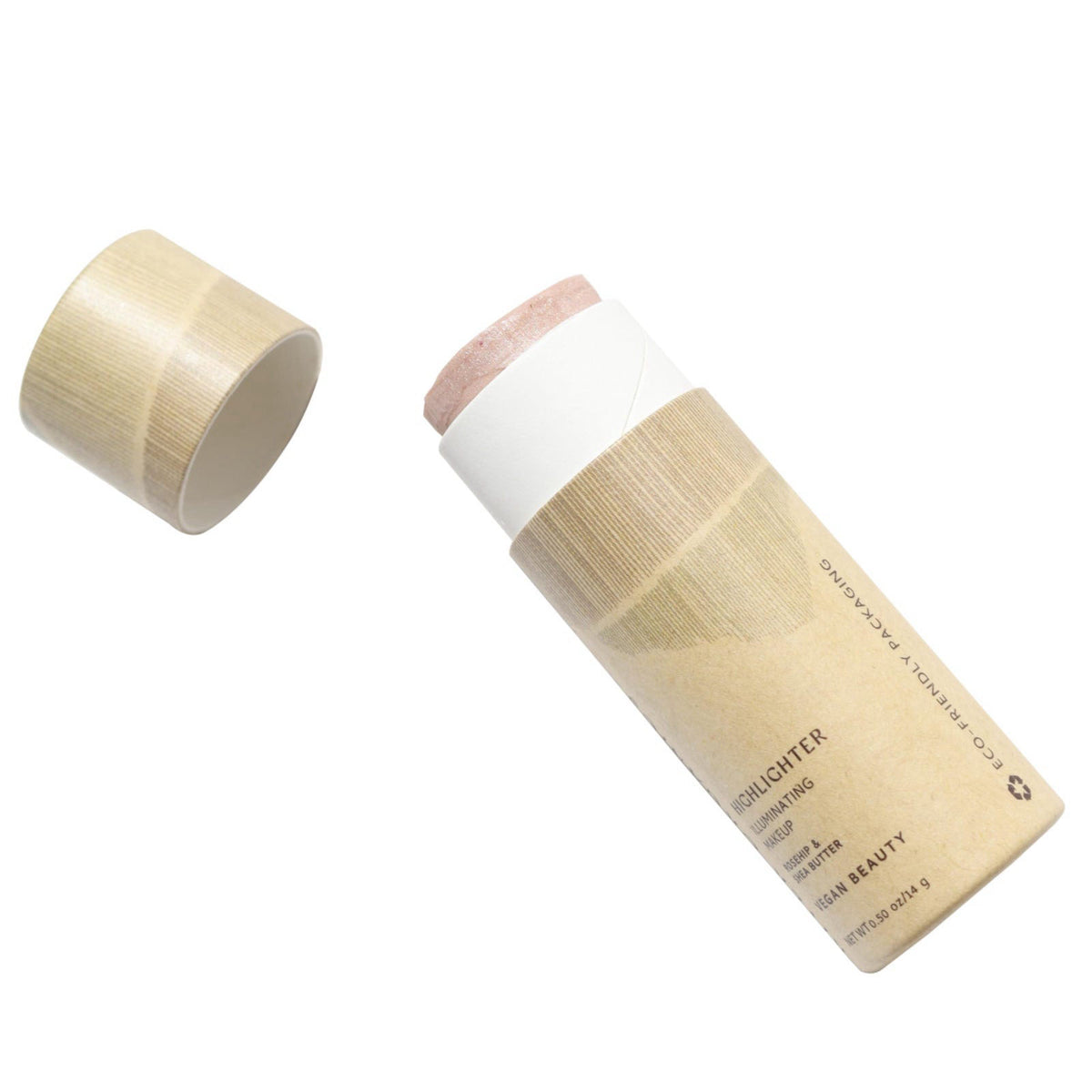 Vegan Highlighter Stick – Zero Waste, Natural & Organic Makeup | Dewy, Hydrating Glow for Face & Body | Plastic-Free, Ec