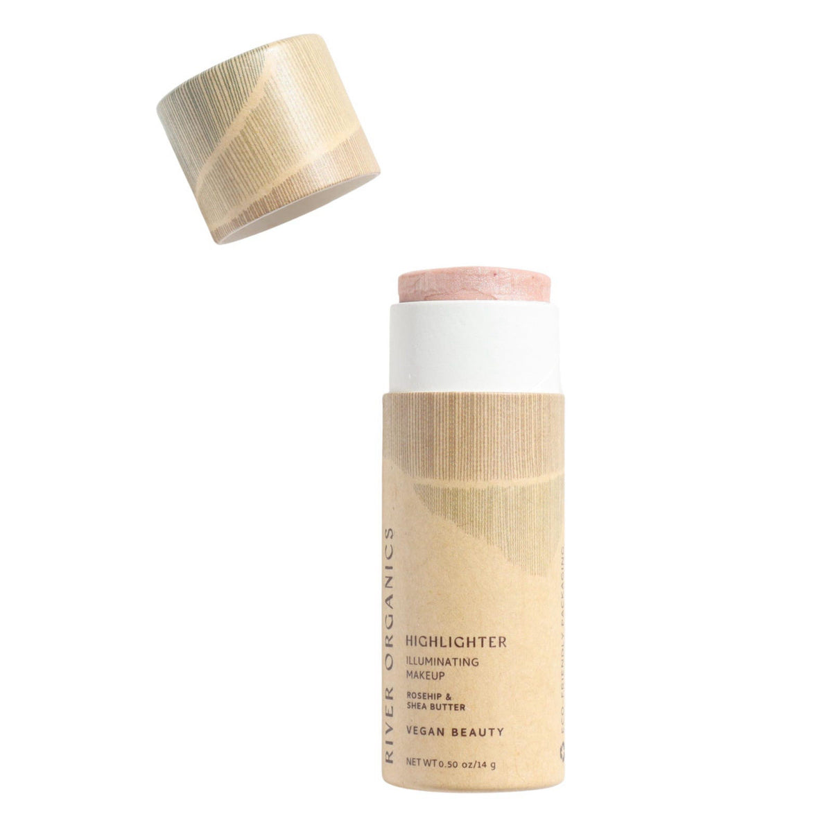 Vegan Highlighter Stick – Zero Waste, Natural & Organic Makeup | Dewy, Hydrating Glow for Face & Body | Plastic-Free, Ec