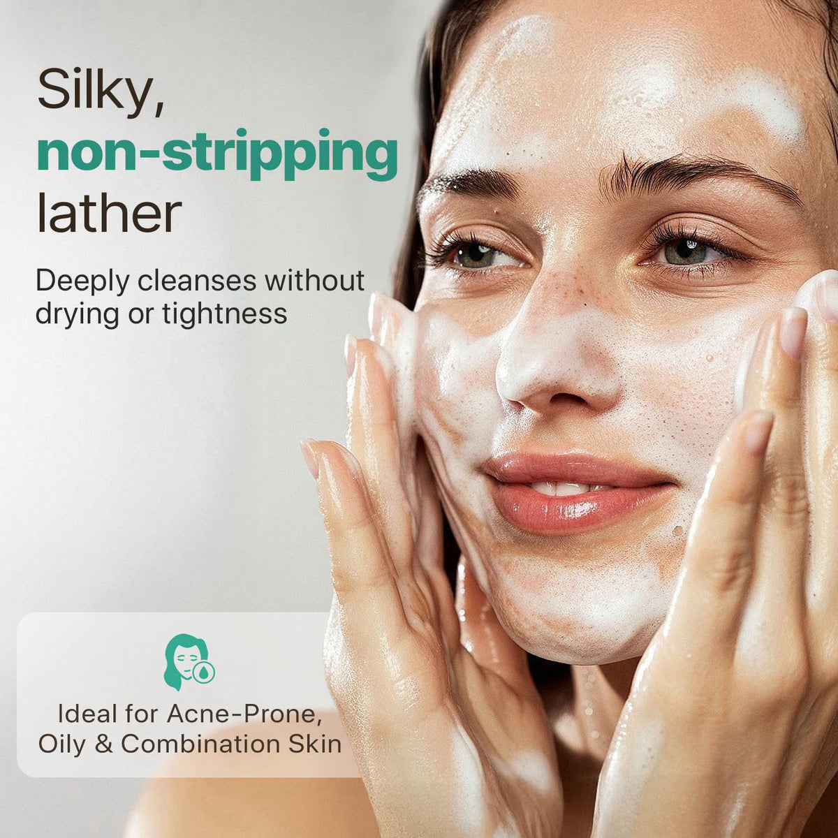 Beauty by Earth Foaming Face Wash Cleanser – USA Made with Natural & Organic Ingredients – close-up detail