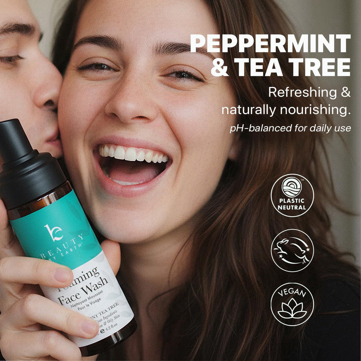 Beauty by Earth Foaming Face Wash Cleanser – USA Made with Natural & Organic Ingredients – full view