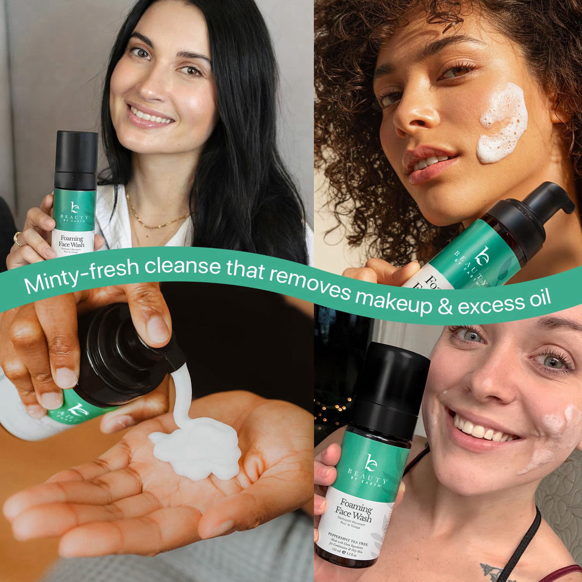 Beauty by Earth Foaming Face Wash Cleanser – USA Made with Natural & Organic Ingredients – alternate angle