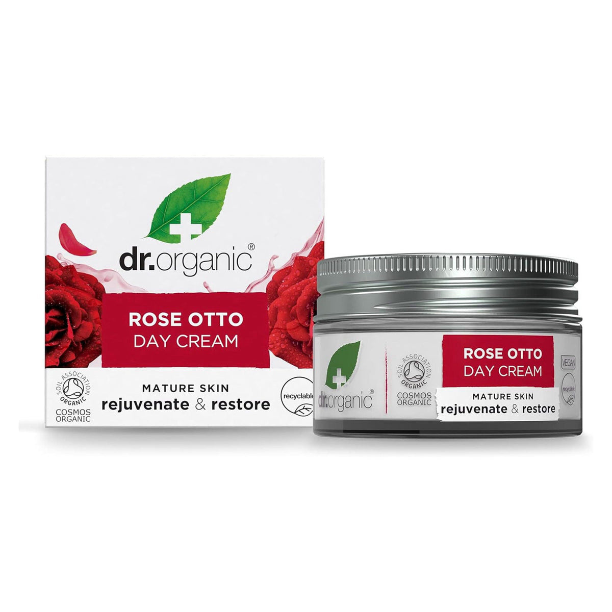 Dr. Organic Rose Otto Day Cream | Hydrates and Rejuvenates, Supports Healthy-Aging, Natural, Certified Organic, Paraben 