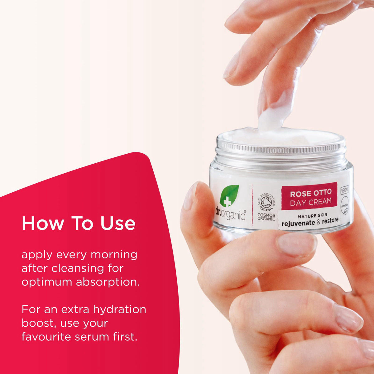 Dr. Organic Rose Otto Day Cream | Hydrates and Rejuvenates, Supports Healthy-Aging, Natural, Certified Organic, Paraben 
