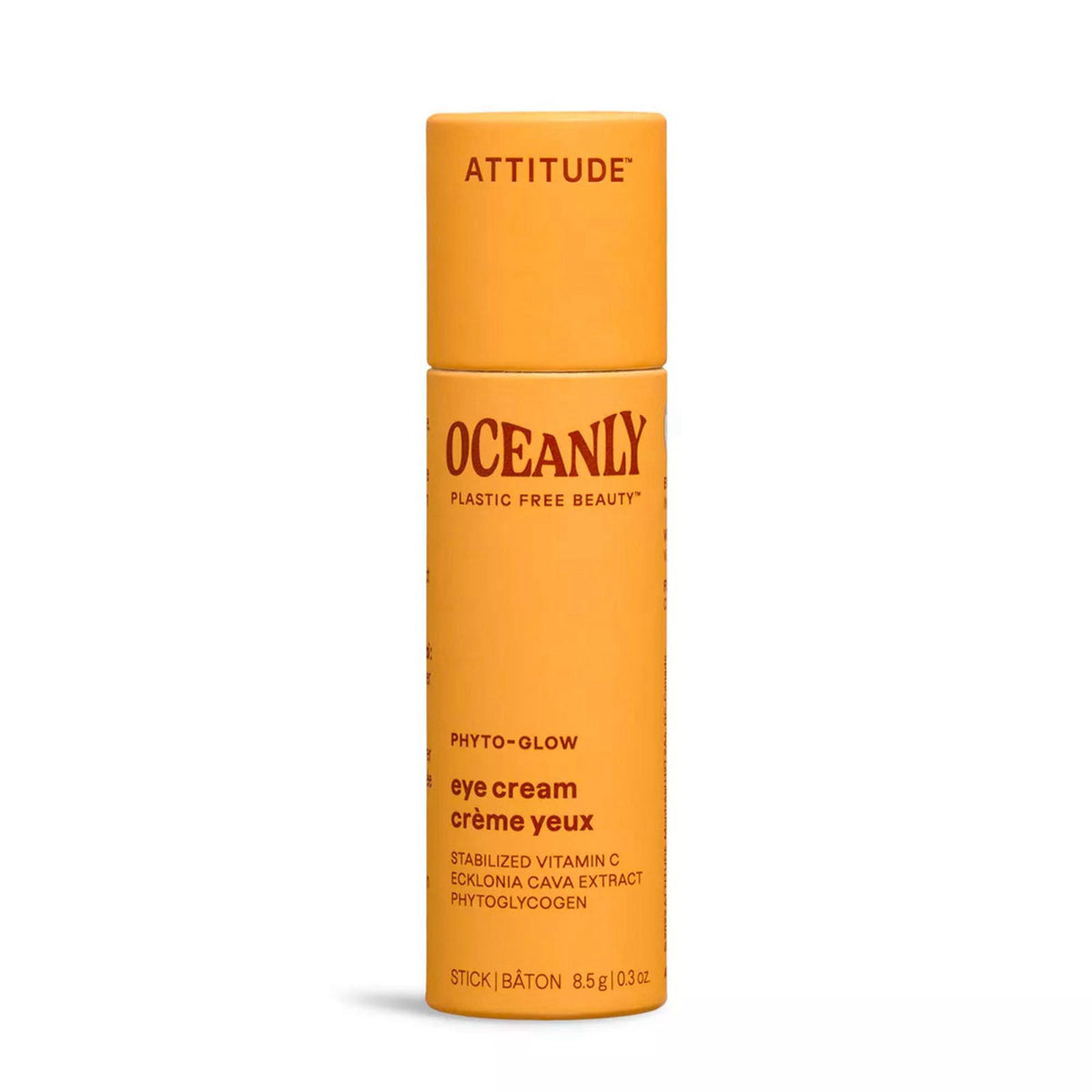 ATTITUDE Oceanly Eye Cream Stick, EWG Verified, Plastic-free, Plant and Mineral-Based Ingredients, Vegan and Cruelty-fre