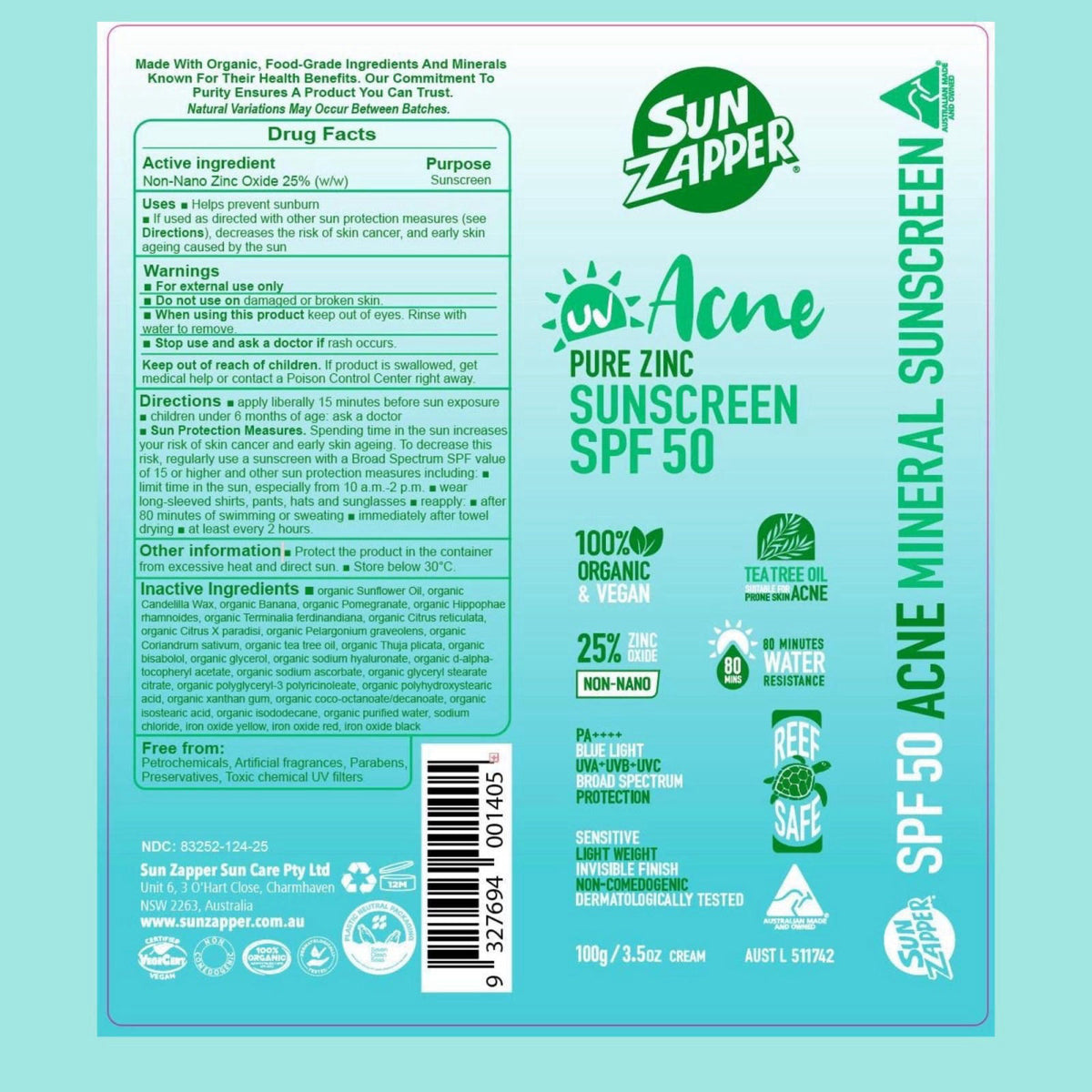 Sun Zapper – Facial Sunscreens on display