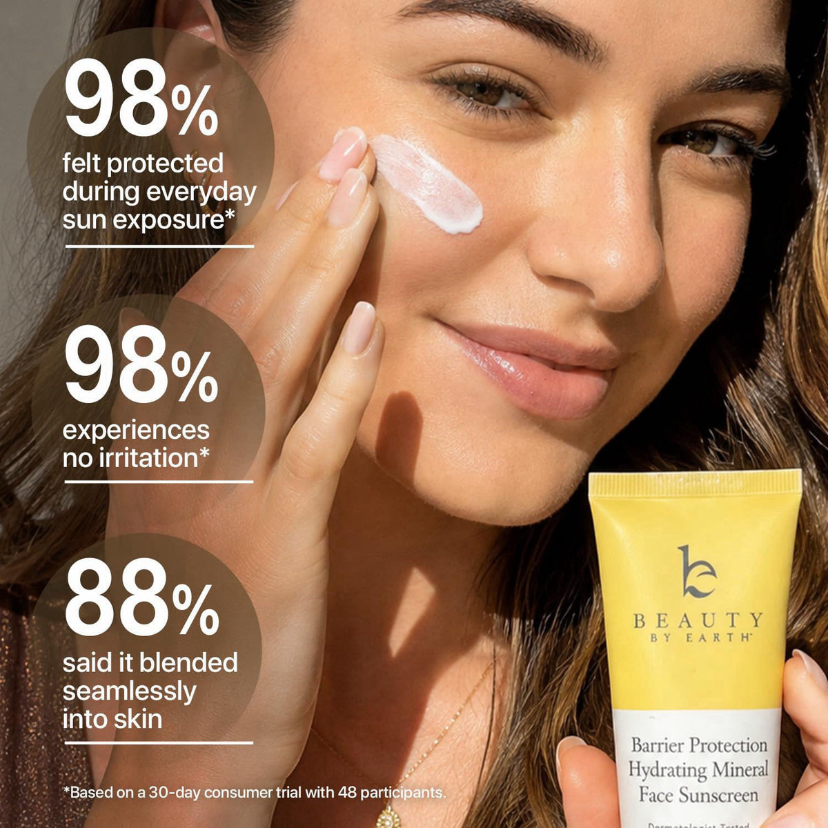 Beauty by Earth Mineral Face Sunscreen SPF 50 - Non-Nano Zinc Oxide, No Chemical Filters – full view