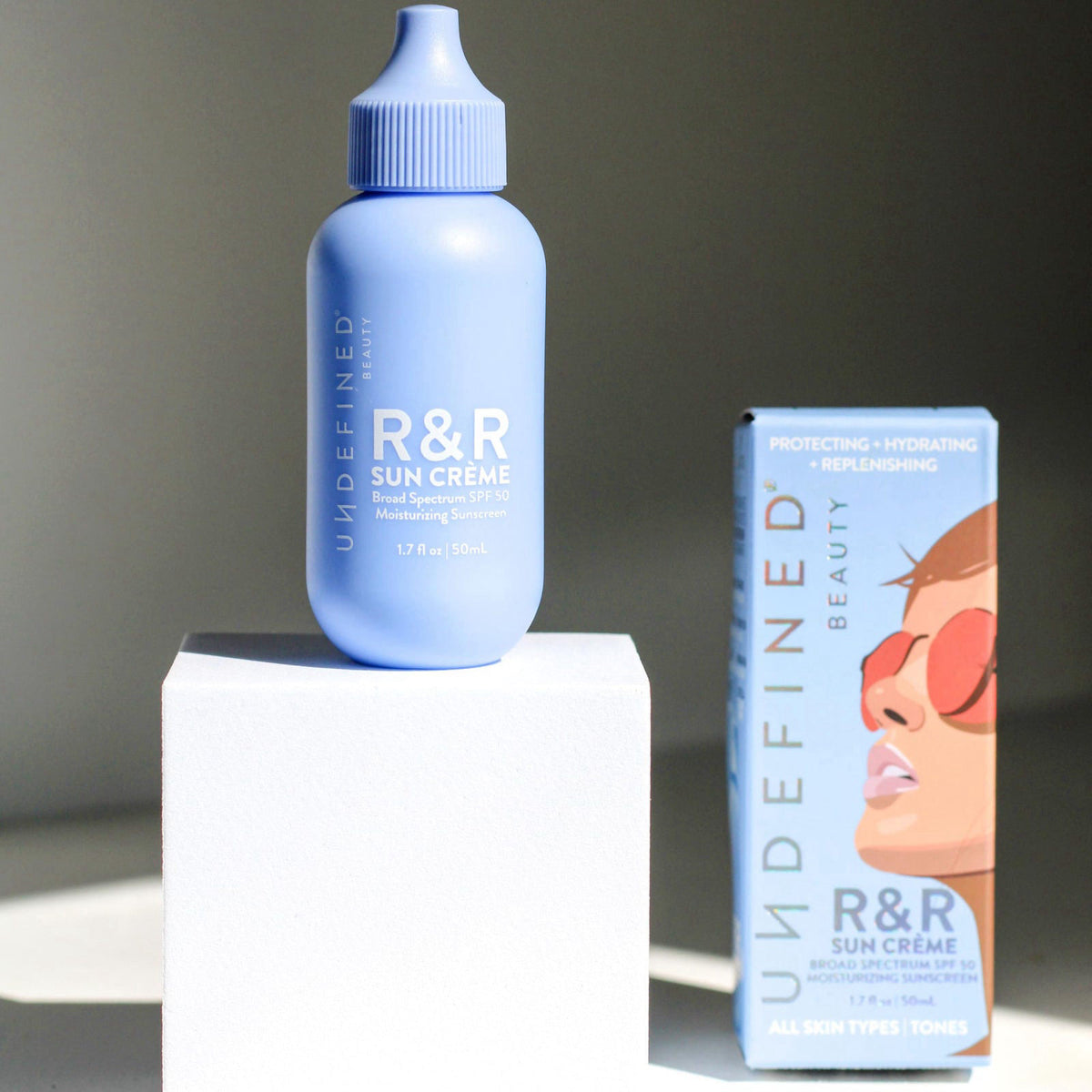 Undefined R&R Sun Crème SPF 50 – 3-in-1 Moisturizing Sunscreen with Ceramides, CoQ10, Niacinamide, Resveratrol, no white