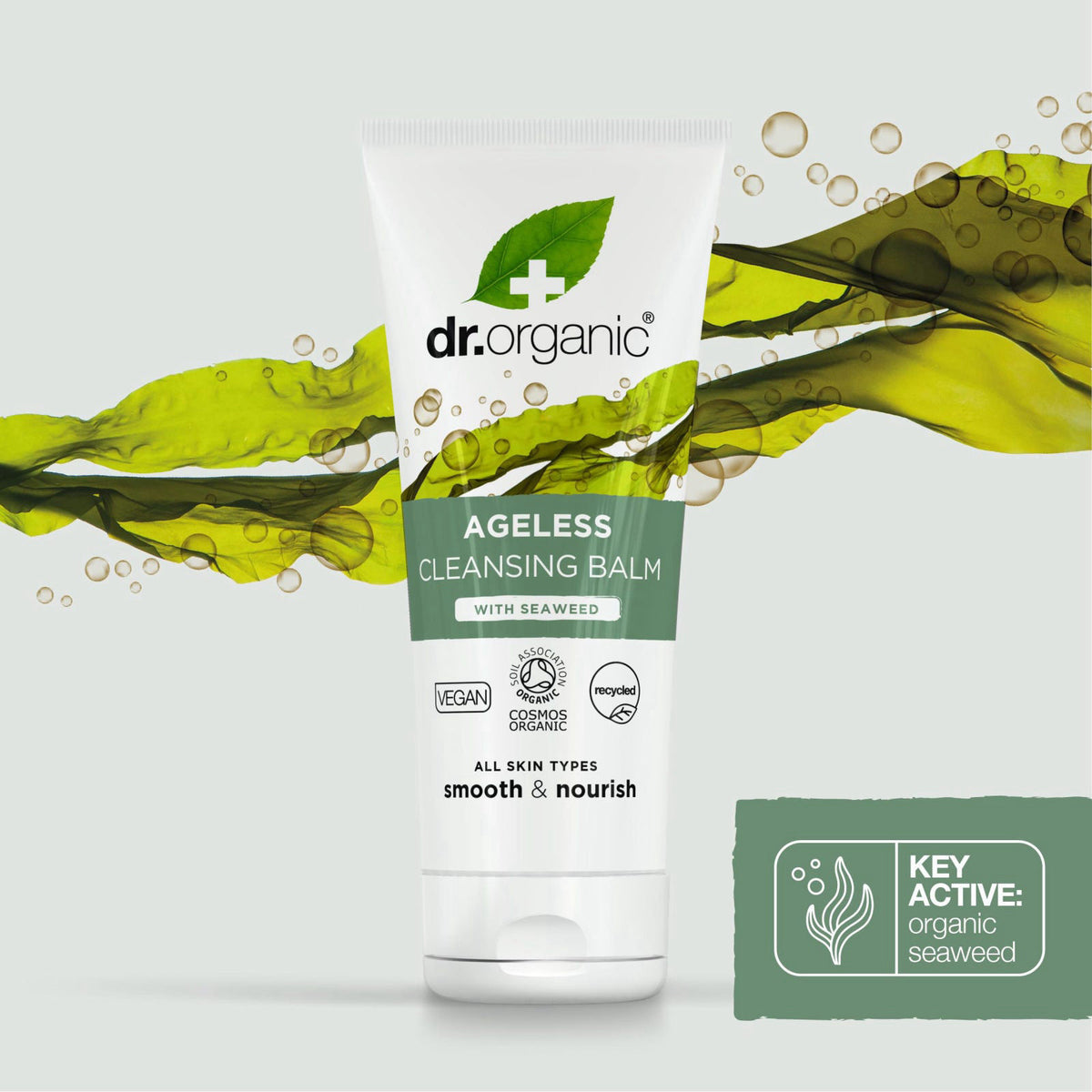 Dr. Organic Ageless Cleansing Balm with Seaweed | Moisturizing, Gentle, Removes Impurities, Certified Organic, Paraben &