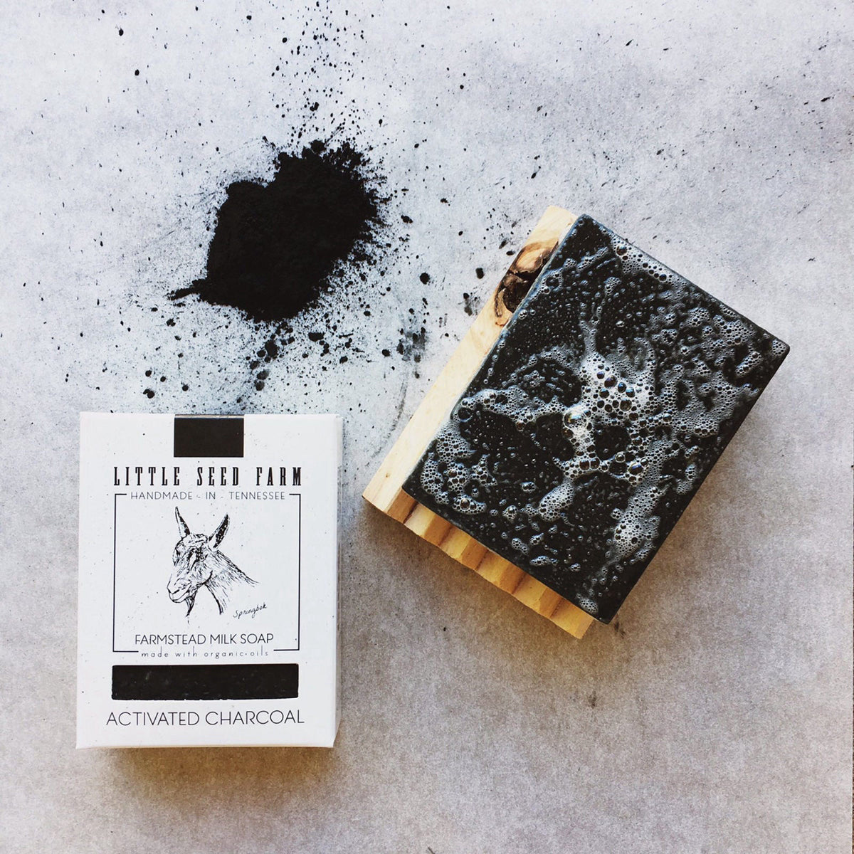 Little Seed Farm – Soaps on display
