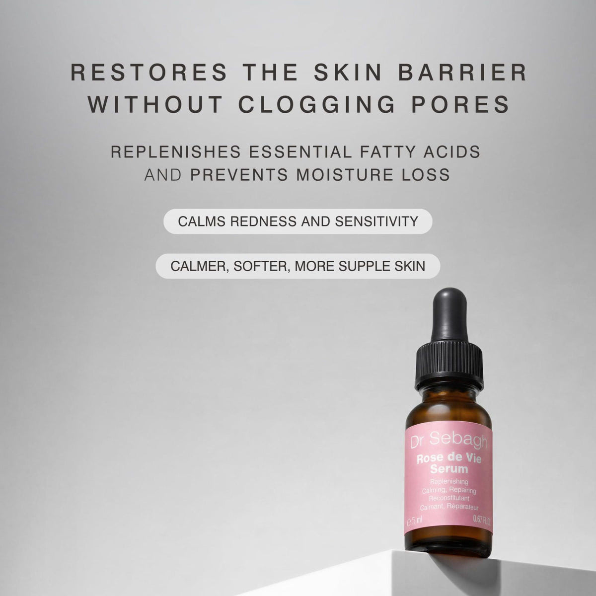 Dr Sebagh Rose de Vie Serum - Soothing & Anti-Aging Serum with Organic Oils & Antioxidants to Hydrate, Calm, and Protect