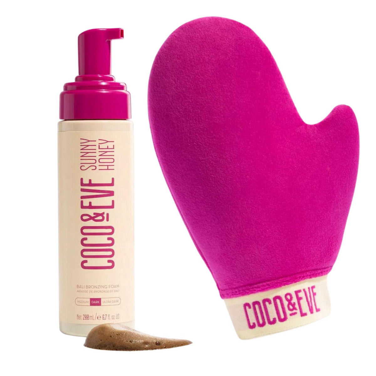 Coco & Eve Self Tanner Mousse Kit - Bronzing Foam, Tanning Mitt - Dark – alternate angle