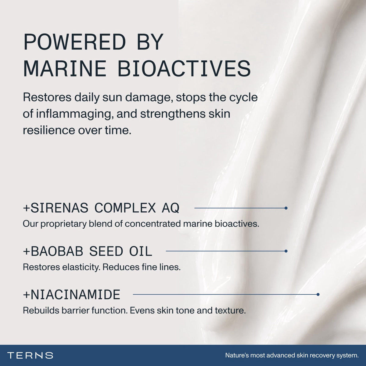 TERNS EVERYDAY Advanced Daily Moisturizer - After Sun Inflammaging, 3.4 Oz – back view and specifications