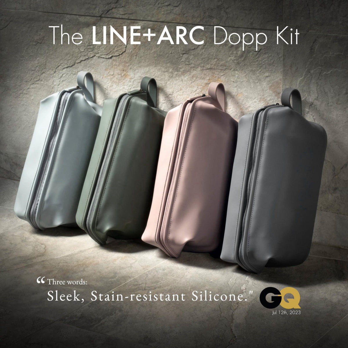 LINE+ARC Easy-to-Clean Silicone Dopp Kit & Toiletry Bag, Forest (3.5L) – packaging and label