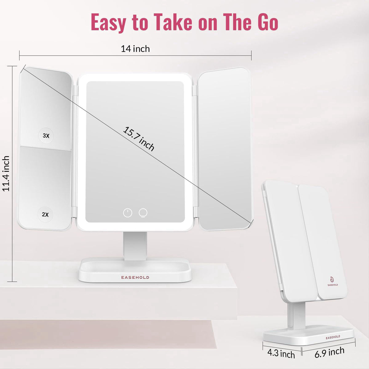 EASEHOLD – Makeup Mirrors on display