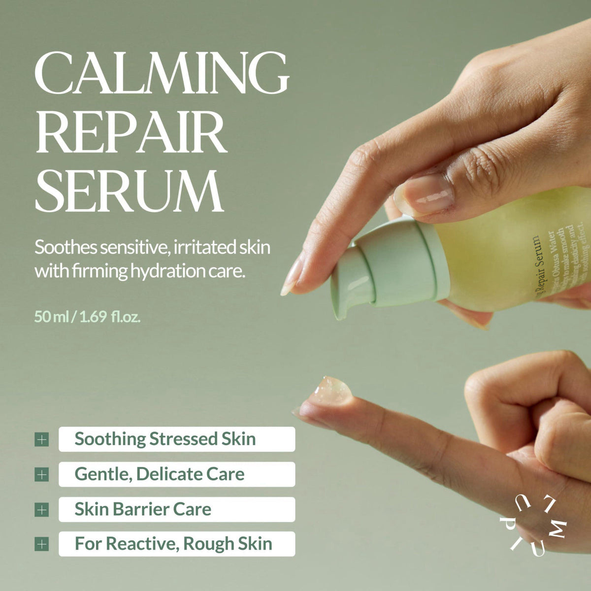 LU'PIUM Calming Repair Serum with Cica and Madecassoside (1.69 fl. oz.) – close-up detail