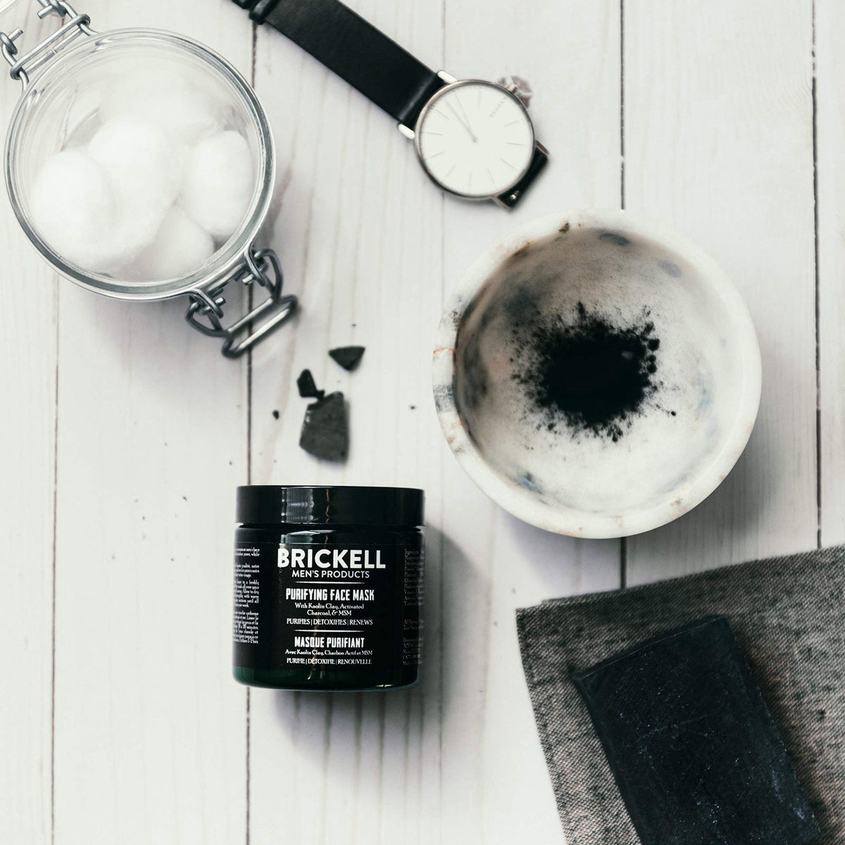 Brickell Men's Products Brickell Men's Purifying Charcoal Face Mask Skin Care Product, Activated Charcoal Facial Mask Wi
