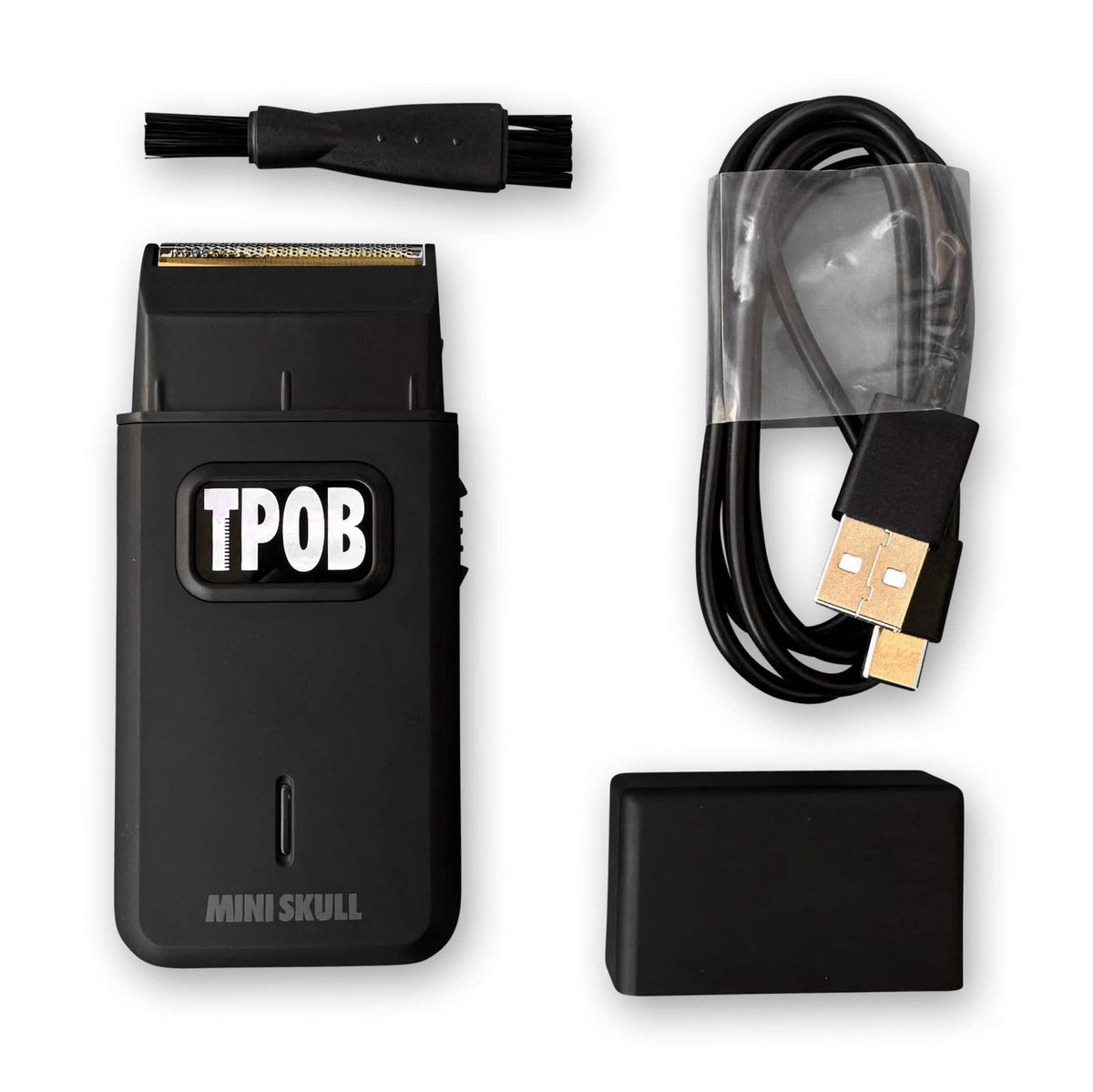 TPOB Mini Skull Foil Shaver for Men - 9000 RPM Turbo Motor, Pocket-Size Electric Razor with Hypoallergenic Blades, Cordl