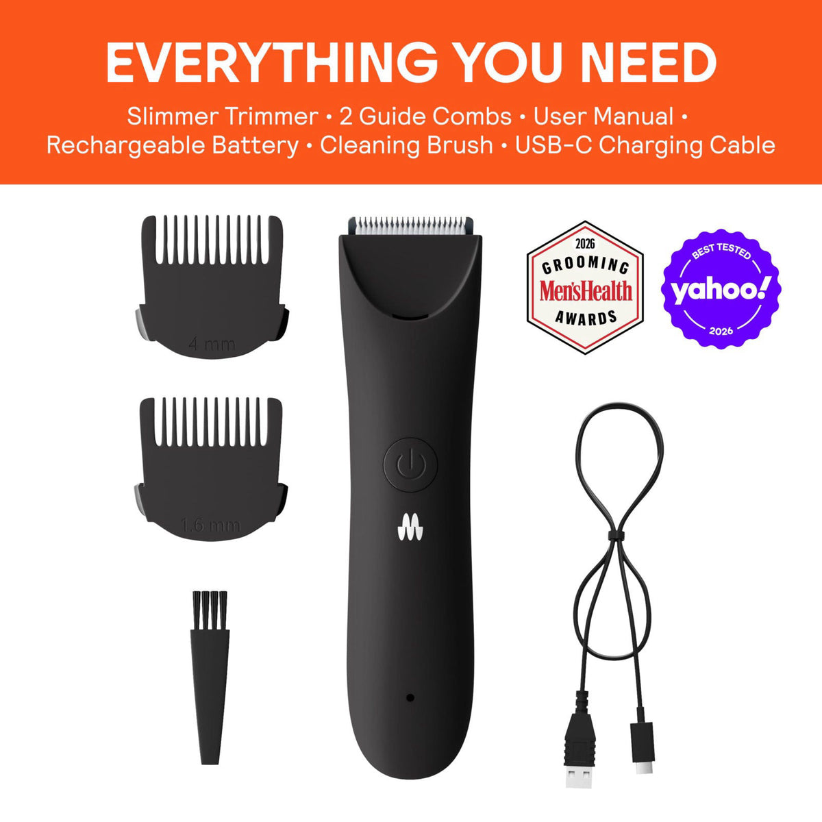 MERIDIAN The Slimmer Trimmer | Waterproof Bikini Trimmer for Women | Onyx – full view