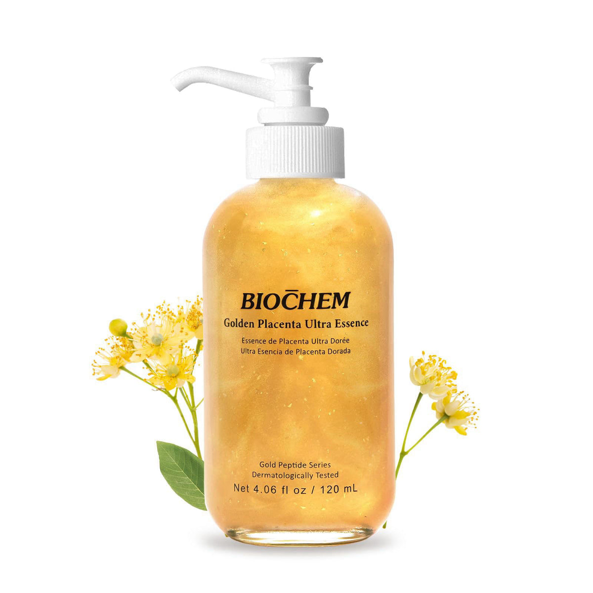 BIOCHEM Golden Placenta Ultra Essence - Placenta Face Serum with Gold Foil, Anti-aging, Hydrating, Firming, Wrinkles, Fi