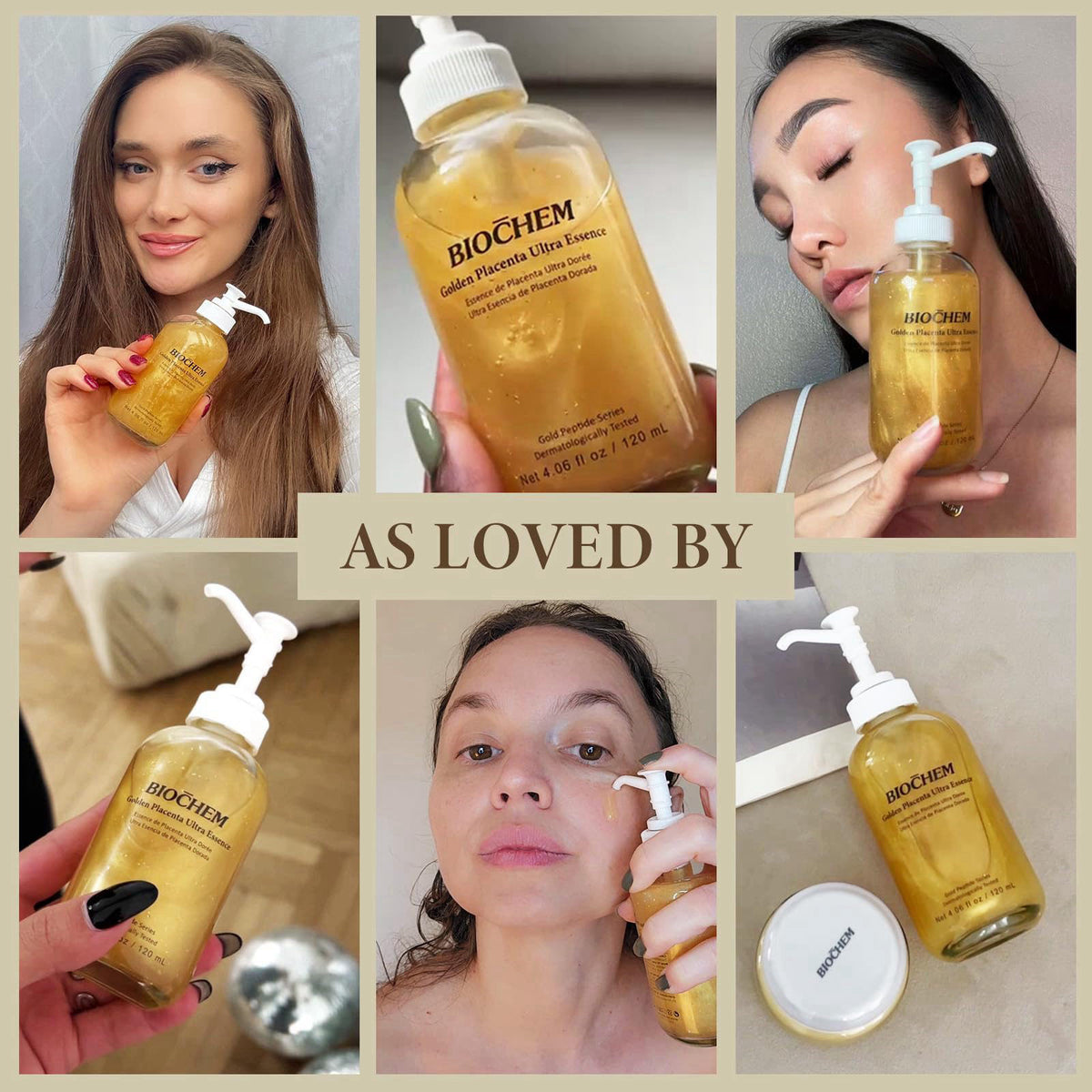 BIOCHEM Golden Placenta Ultra Essence - Placenta Face Serum with Gold Foil, Anti-aging, Hydrating, Firming, Wrinkles, Fi