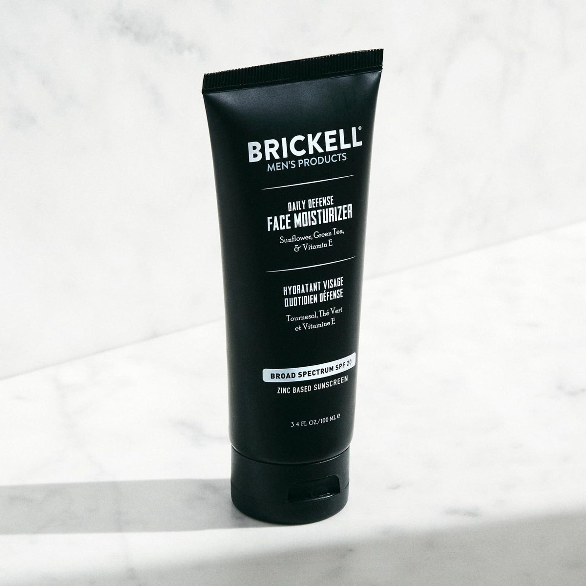 Brickell Men's Products Brickell Men's Daily Defense Face Moisturizer with SPF 20 Sunscreen, Hydrates Skin, with Zinc Ox
